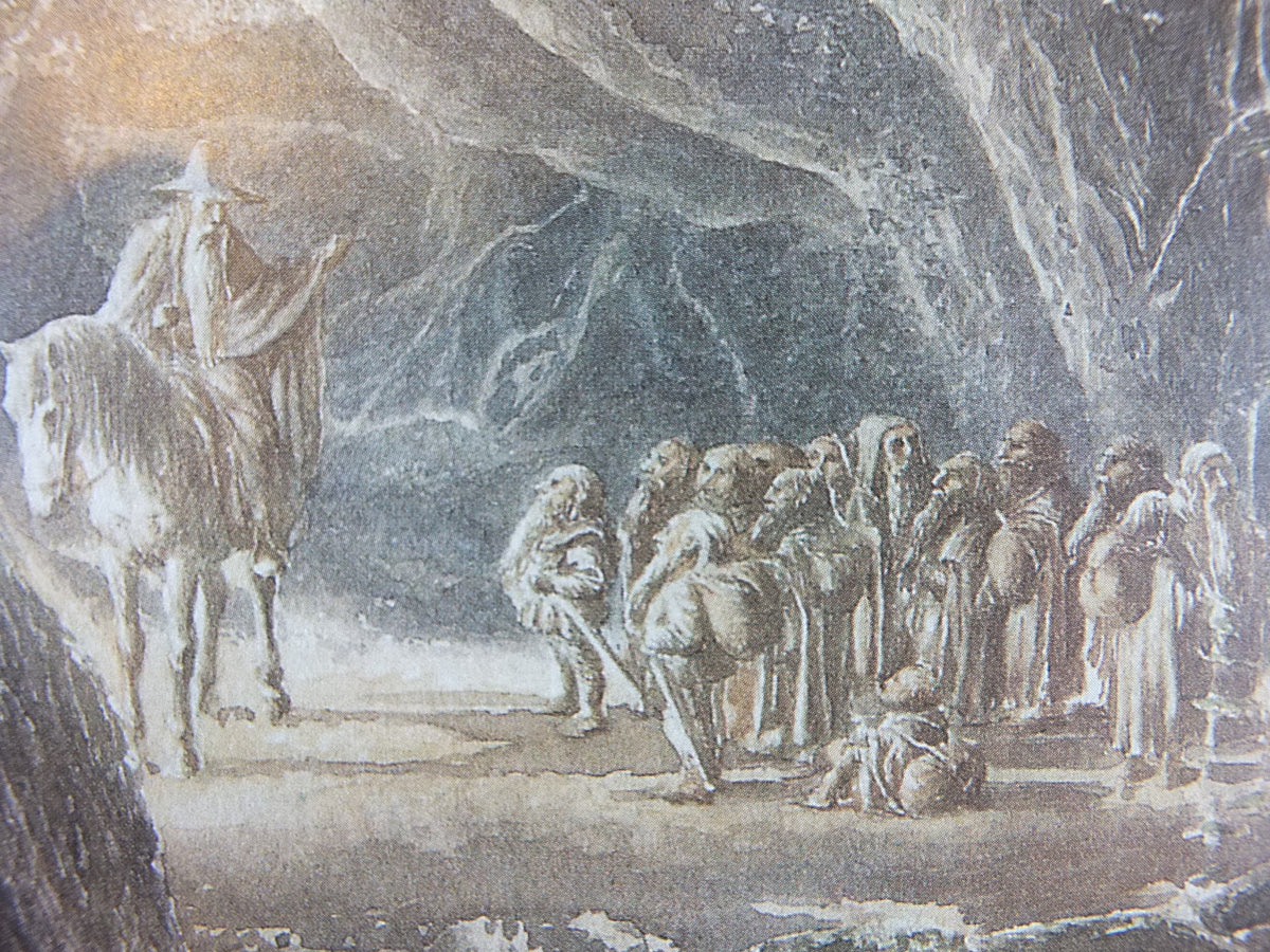 Signed 1997 Mirkwood Poster, by Alan Lee, At the Forest Gate from The Hobbit, J.R.R. Tolkien, illustration print wall art decor
