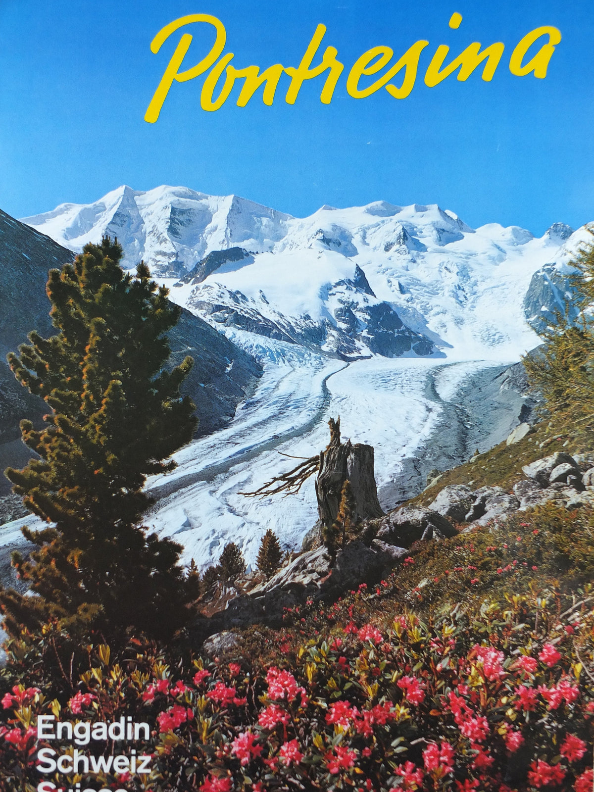 1972 Pontresina Skiing Poster, Engadin Alps, St Moritz, Snow, Switzerland, Suisse, Schweiz, mountain tourism ski vacation wall art decor