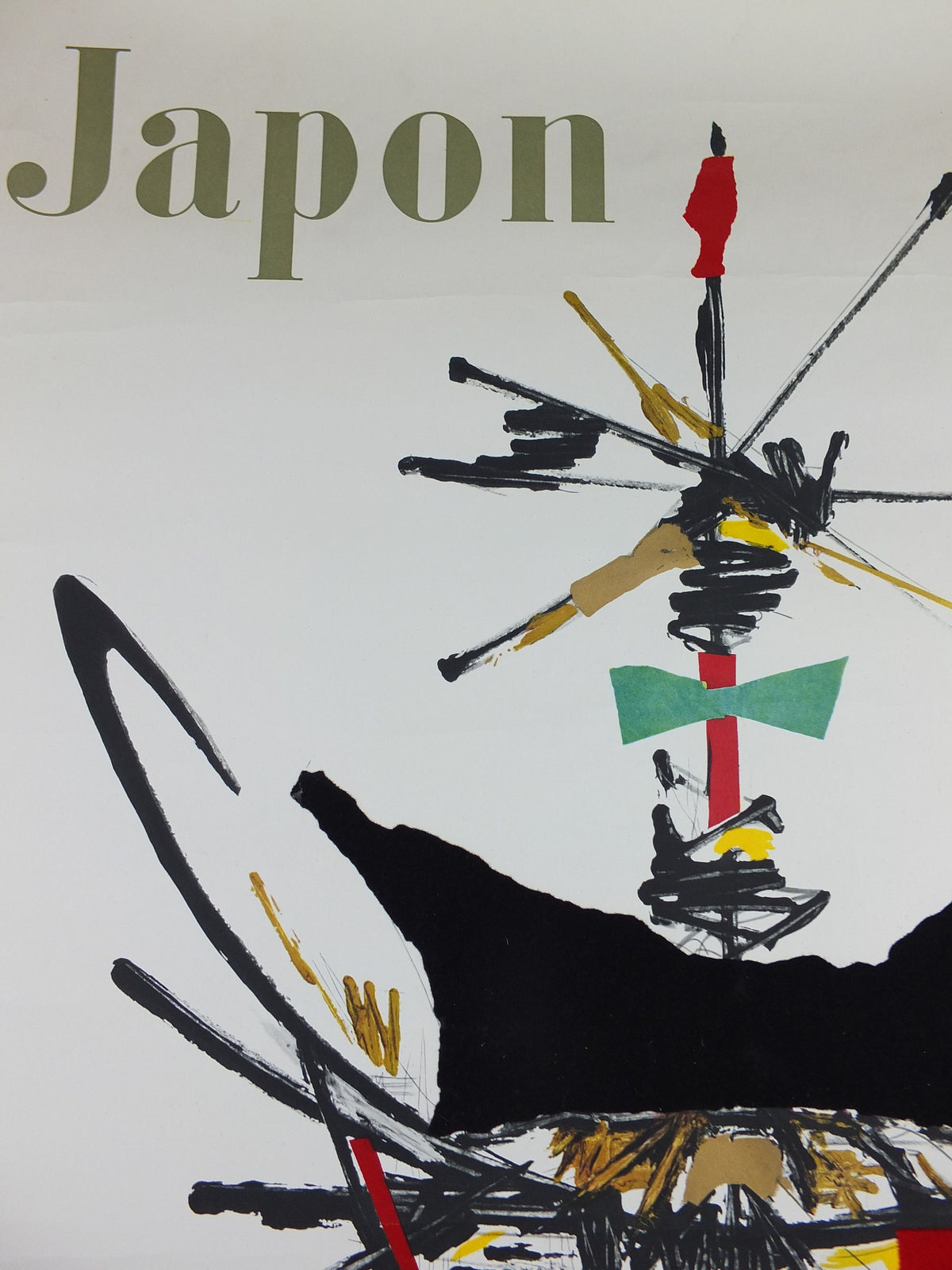 1967 Original Air France Poster, Japan by Georges Mathieu, lyrical abstraction, Abstract Art, Aviation, travel wall art decor