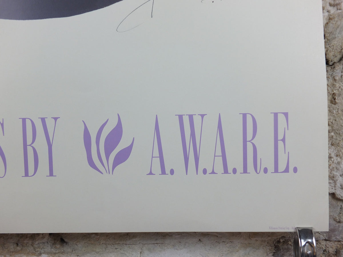 1996 Bjørn Wiinblad Poster, "As Time Goes By", a health awareness poster for Alzheimers in Dallas, health wall art decor