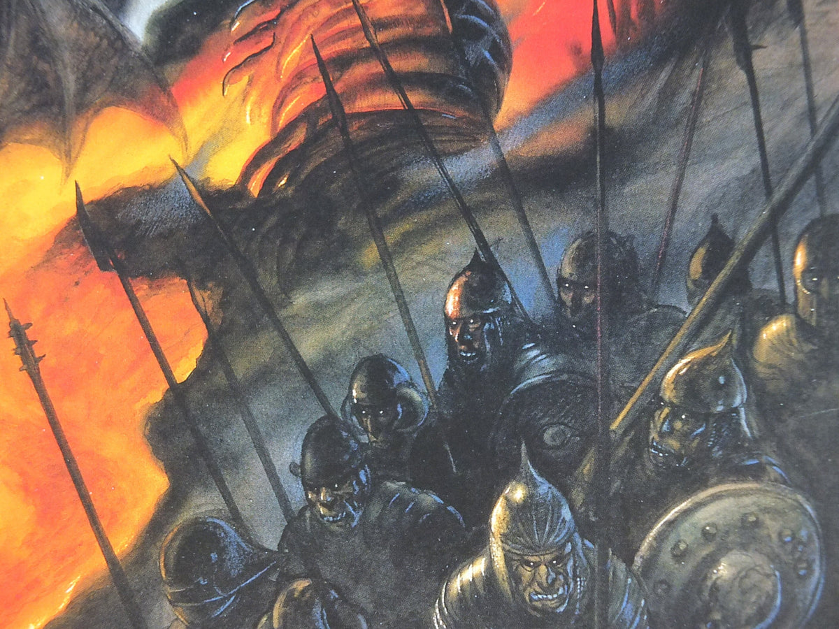 Hand signed John Howe The Fall of Gondolin Poster, 1999 Tolkien Silmarillion, Middle Earth pre Lord of the Rings, print wall art decor