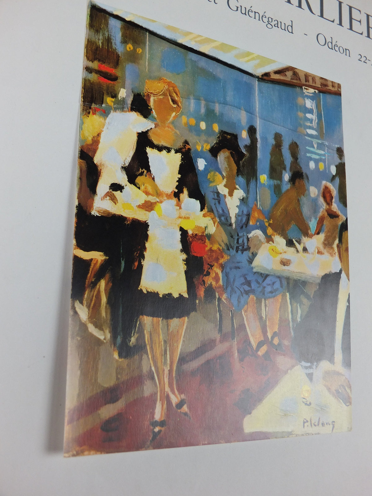 1964 Pierre Lelong Poster, bright painting of a waitress in a French cafe or brasserie, French Paris, wall art decor