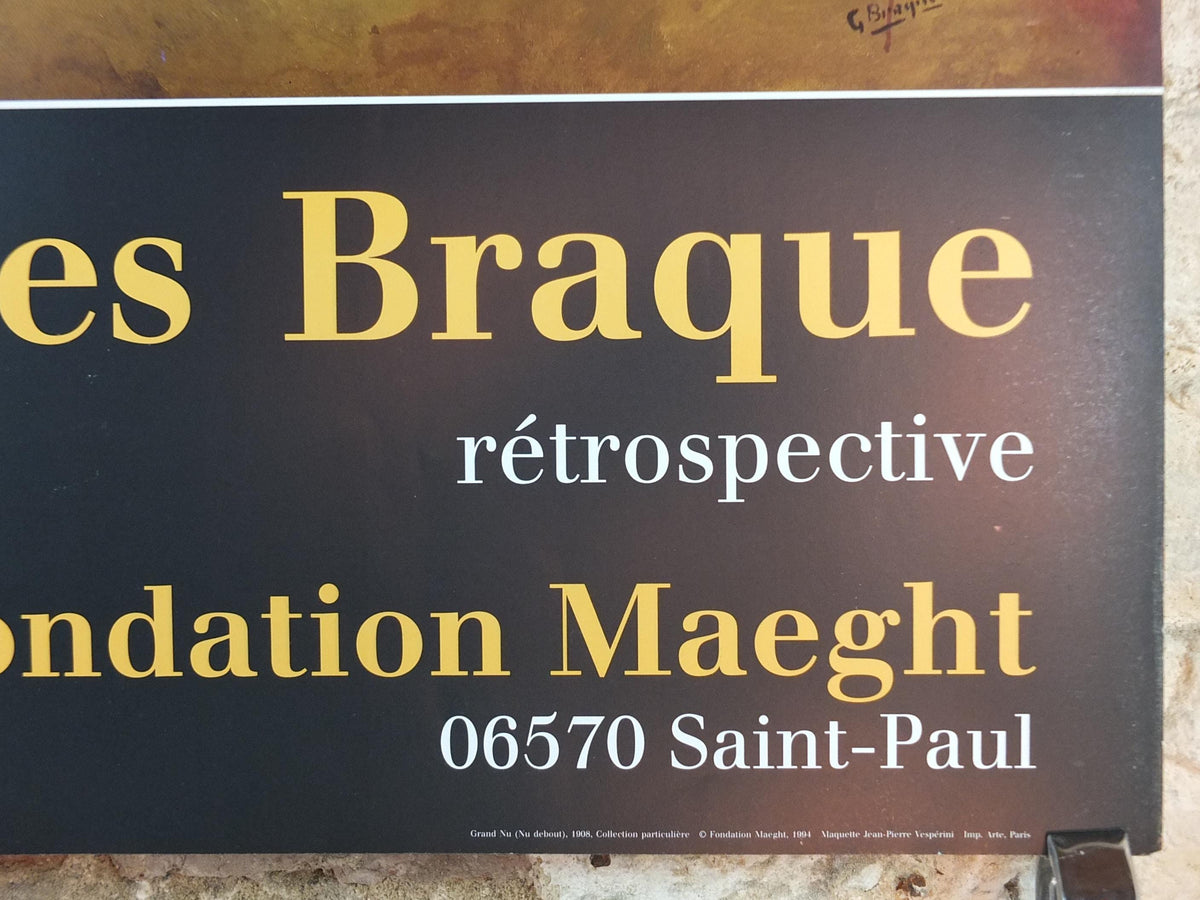 1994 Georges Braque Poster, Grand Nu, Nu deboute from 1908, Fondation Maeght, Cubism, Fauvism, artist gallery exhibition, wall art decor