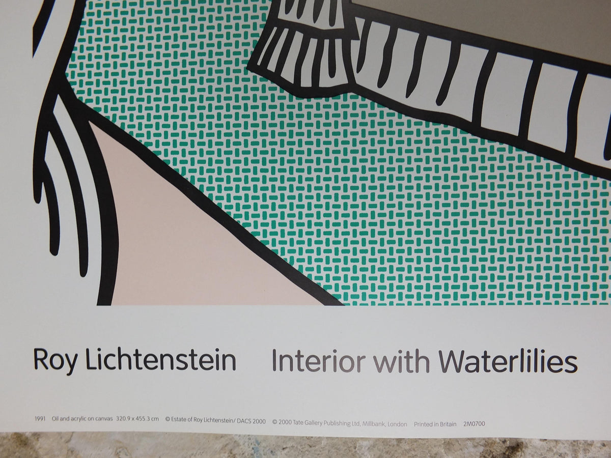 2000 Roy Lichtenstein Poster, Interior with Waterlilies 1991, Tate Gallery, London, Pop Art artist gallery exhibition, wall art decor