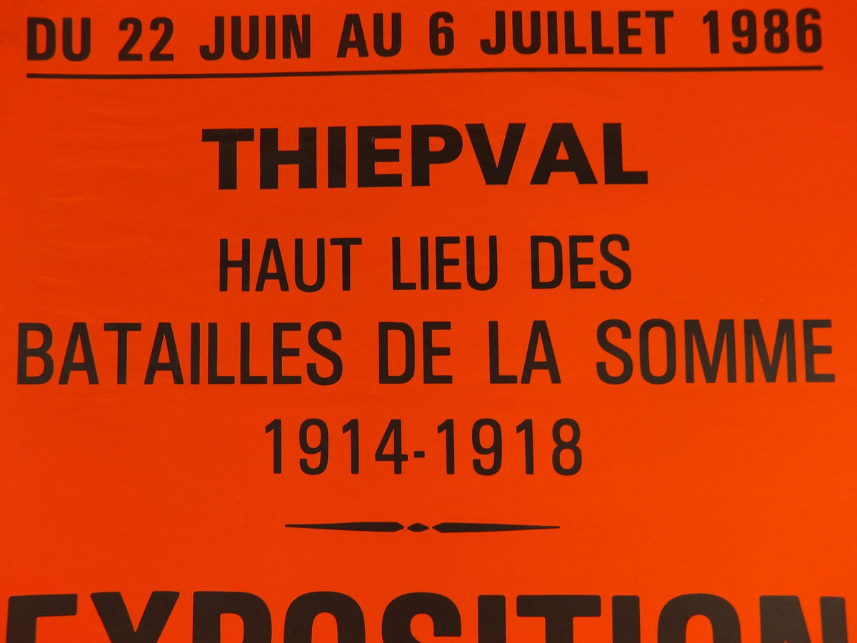 1986 Battle of the Somme Poster, Thiepval, World War 1 WW1, Amiens, Orange, wall art decor