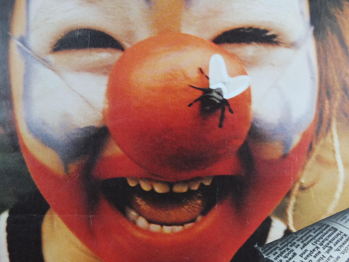 1982 Koln Karneval Poster, Clown in Carnival, Red Nose, Cologne, Germany, Newspaper, Deutschland plakat, travel wall art decor