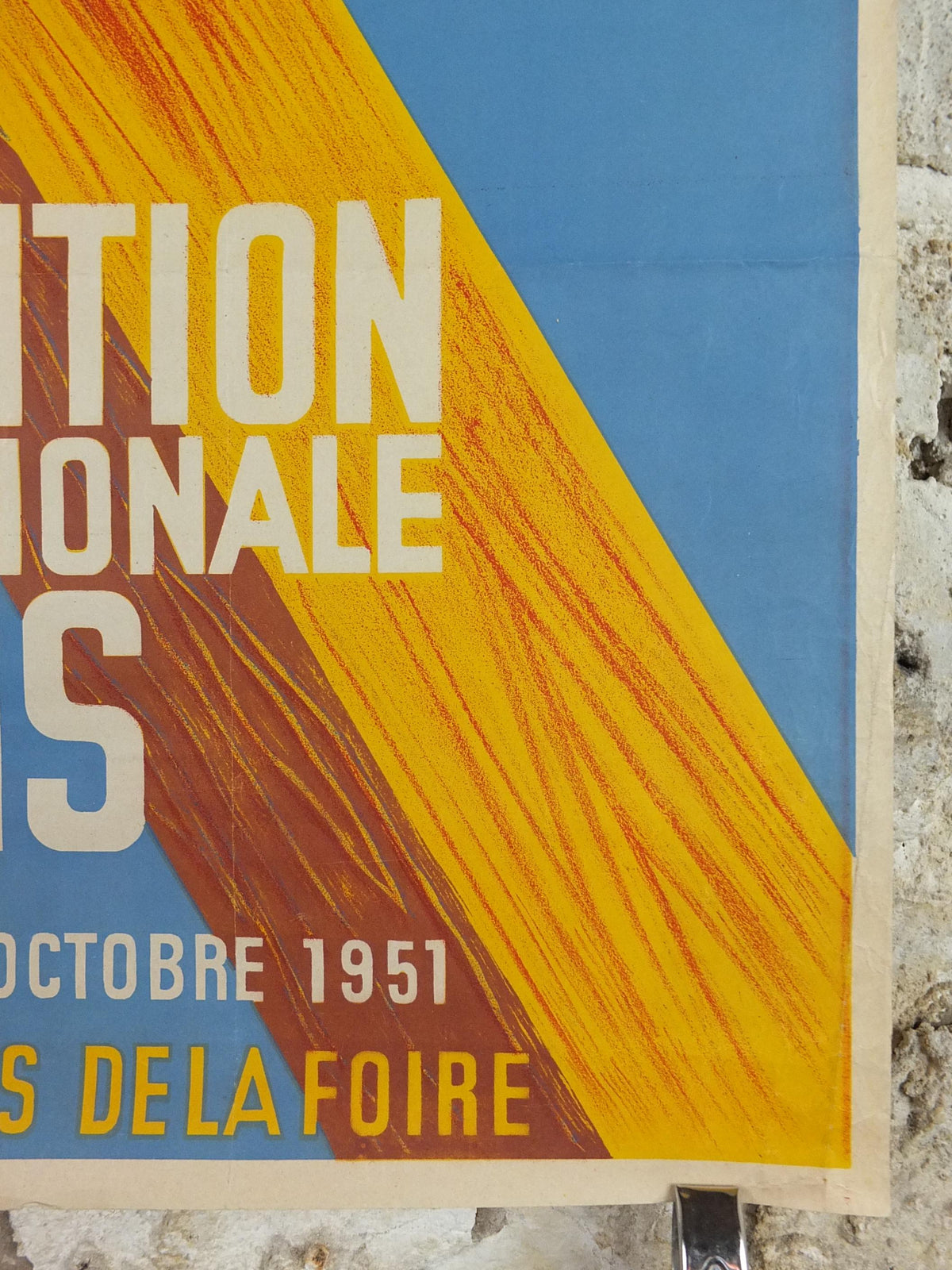 1951 International Wood Exhibition Poster, Exposition Internationale du Bois, by Poncet & Barnier, Lyon, Palais de la Foire, wall art decor