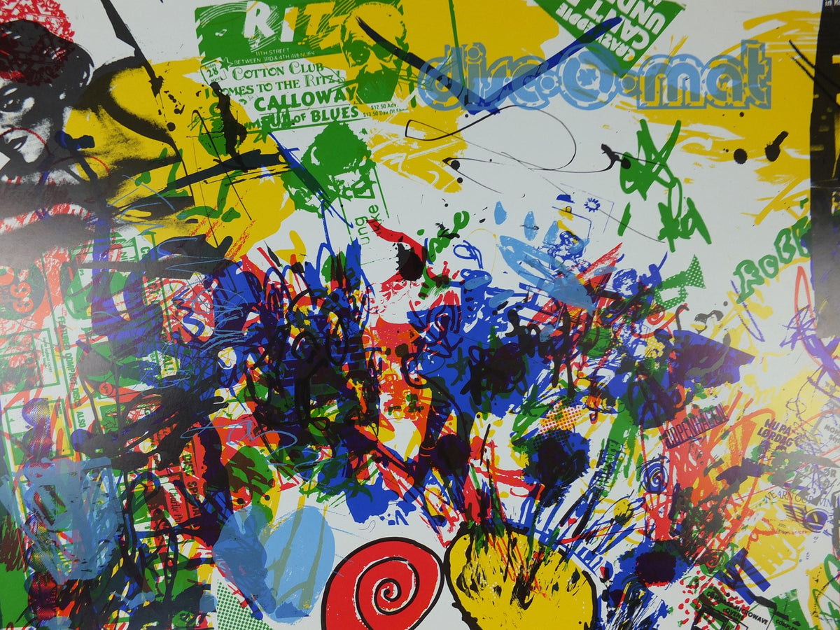 1986 Copenhagen Jazz Festival Poster, lots of messy busy energy, by Jens Jørgen Thorsen, Denmark, music, wall art decor