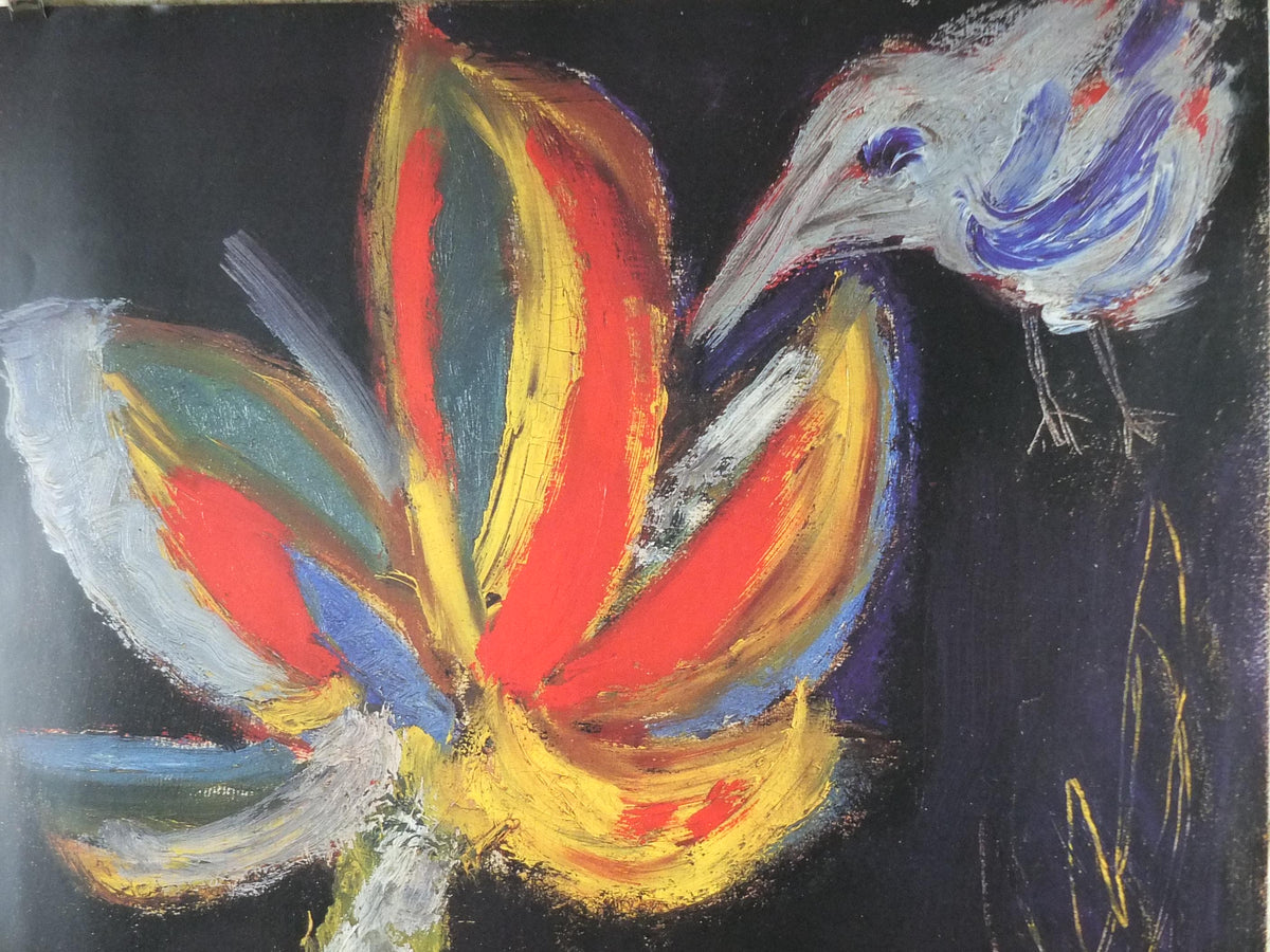 1998 Constant Poster, Without Title 1949, Bird with Flower, Cobra Group, Reflex Movement, artist gallery exhibition wall art decor