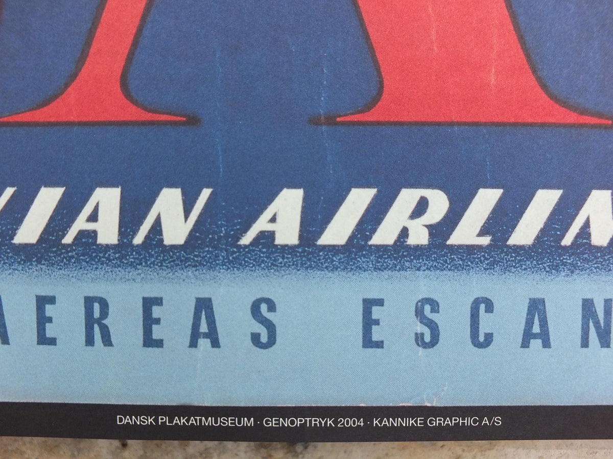 2004 SAS No Giraffes Please Poster, Scandinavian Airlines, by Aage Rasmussen, mid-century airline advertising, wall art decor