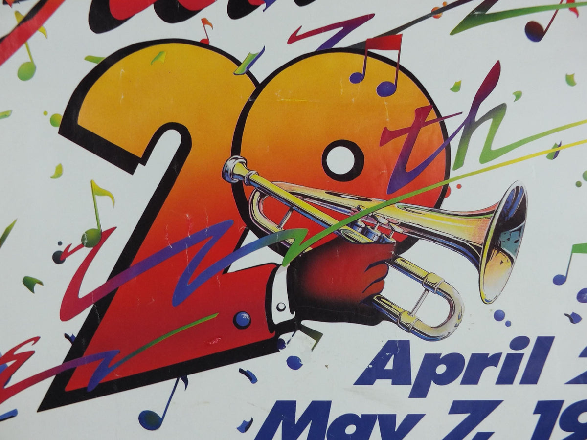 1989 New Orleans Jazz Poster, 20th New Orleans Jazz Festival, Louisiana USA, Music wall art decor