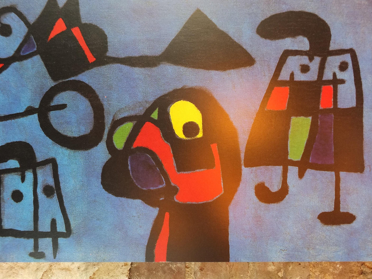 1993 Joan Miro Poster, Pittura 1953, Surrealism, Fauvism, expressionism, long poster, gallery exhibition wall art decor