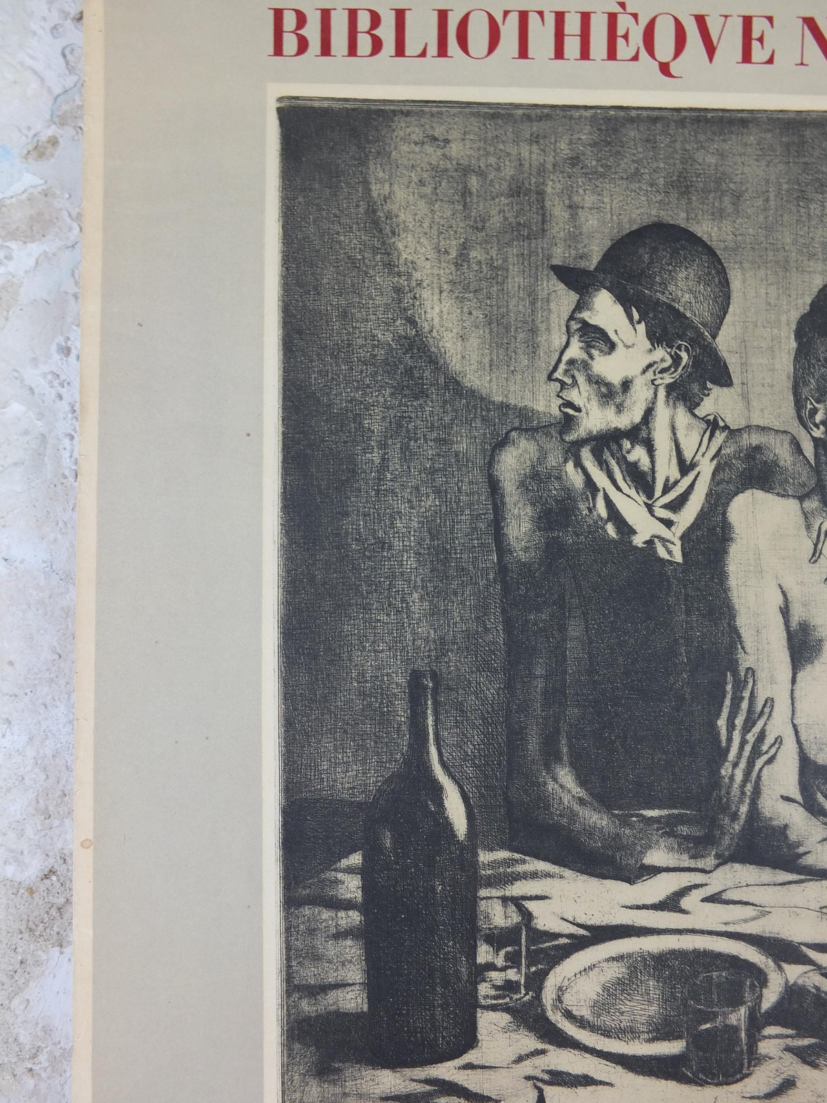 1955 Pablo Picasso Poster, The Frugal Meal, Le Repas Frugal 1904, Blue period, Bibliotheque Nationale Paris, exhibition wall art decor