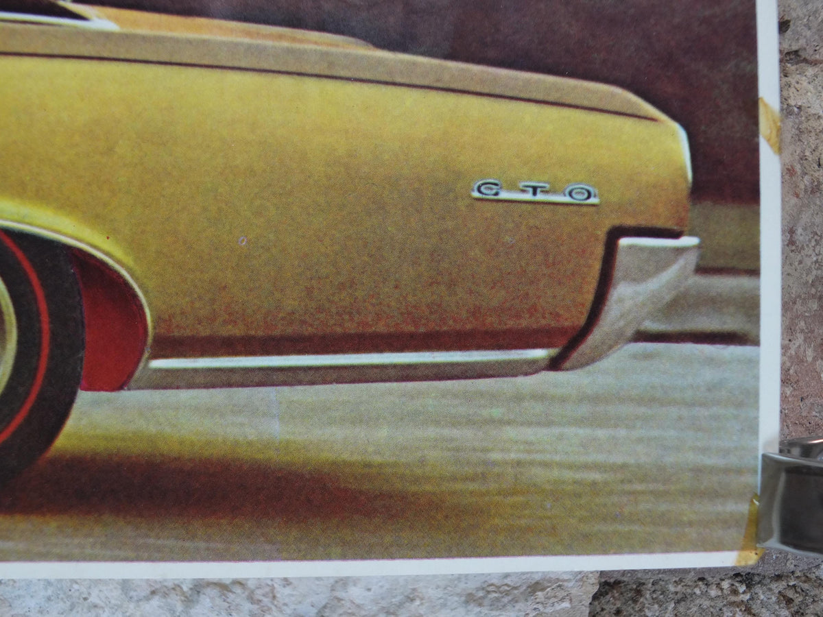 1966 Pontiac GTO Poster, the original American Muscle Car, 2+2 OHC-6, General Motors, GM, automobile and car wall art decor