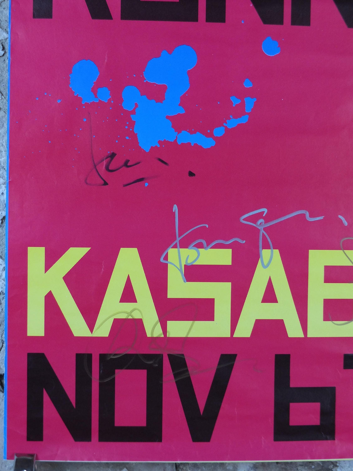2006 signed Kasabian Poster, Shoot the Runner, signed by Tom, Sergio, Ian and Chris, alternative British Rock, Britpop, music wall art decor