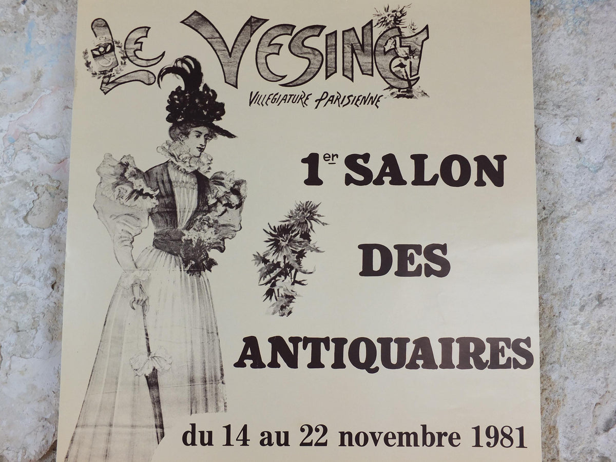 1981 Le Vesinet Paris Poster, French Antique Market, Belle Époque Brocante and Braderie, wall art decor