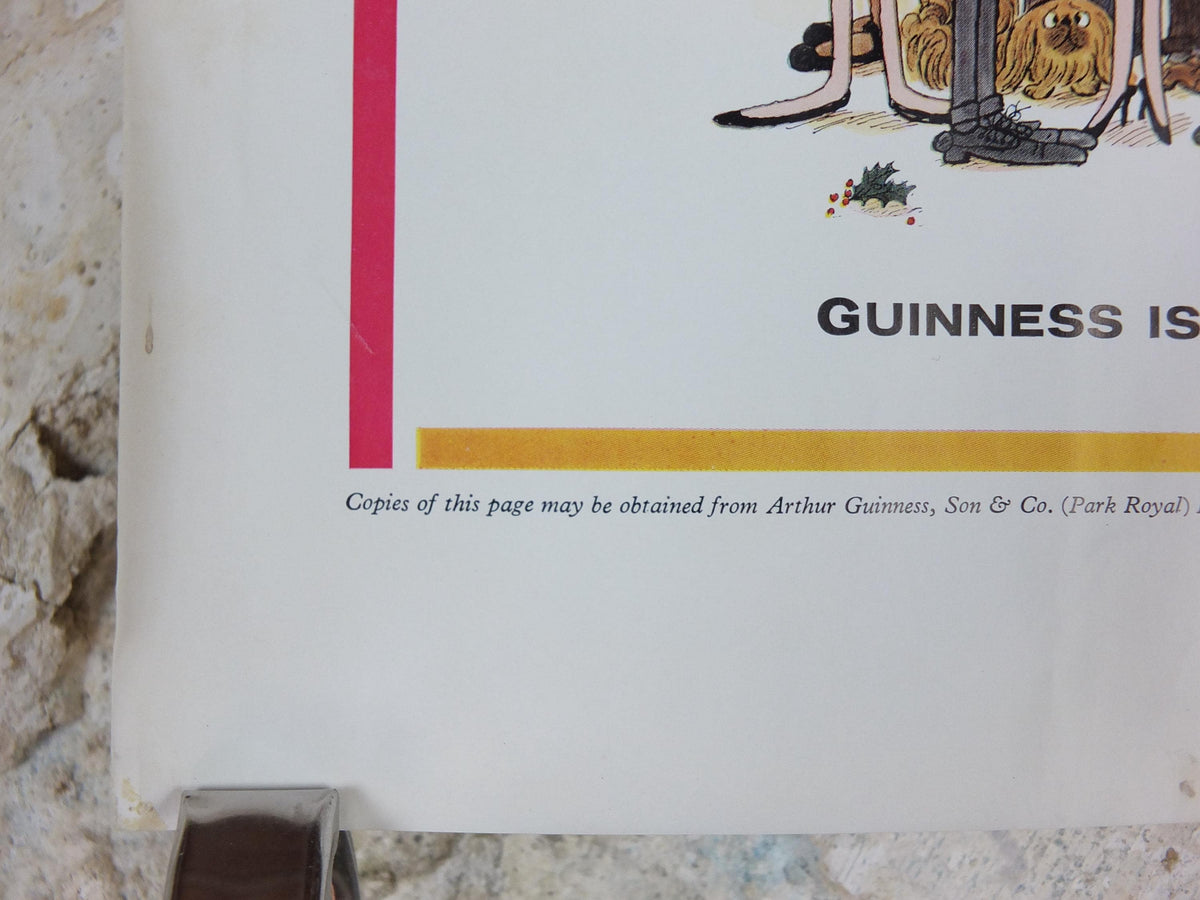 1961 Guinness Dog Poster, Stray Doggerel, Shih Tsu, Poodle, St Bernard, Basset Hound, Pekinese, ale Irish stout beer advertising, wall art