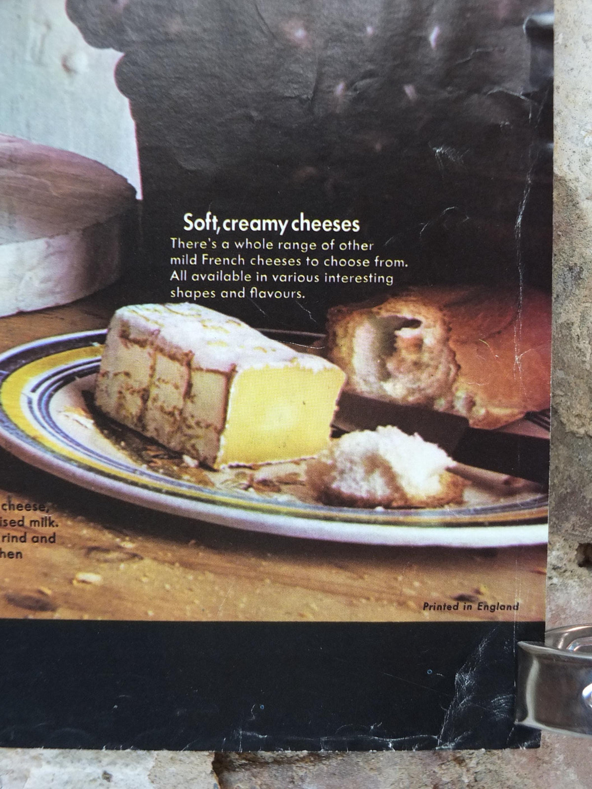1970s Cheeses of France Poster, Fromages de France, Roquefort, Brie, Camembert, cheesemaking, kitchenalia wall art decor