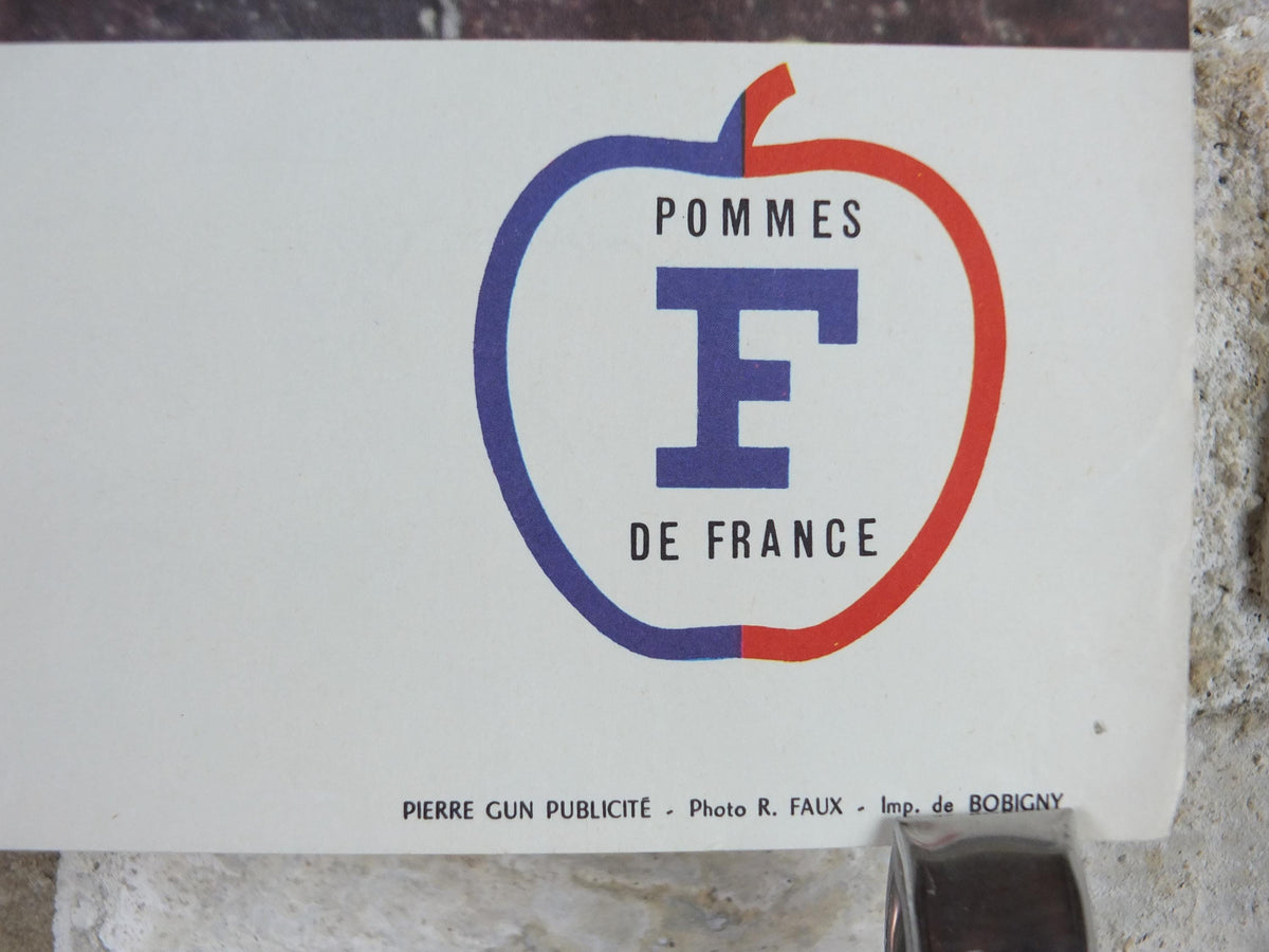 1960s Cheeses of France Poster, Comte, Munster, Bleu de Bresse cheeses & apples Fromages de France, Saint-Emelion kitchenalia wall art decor