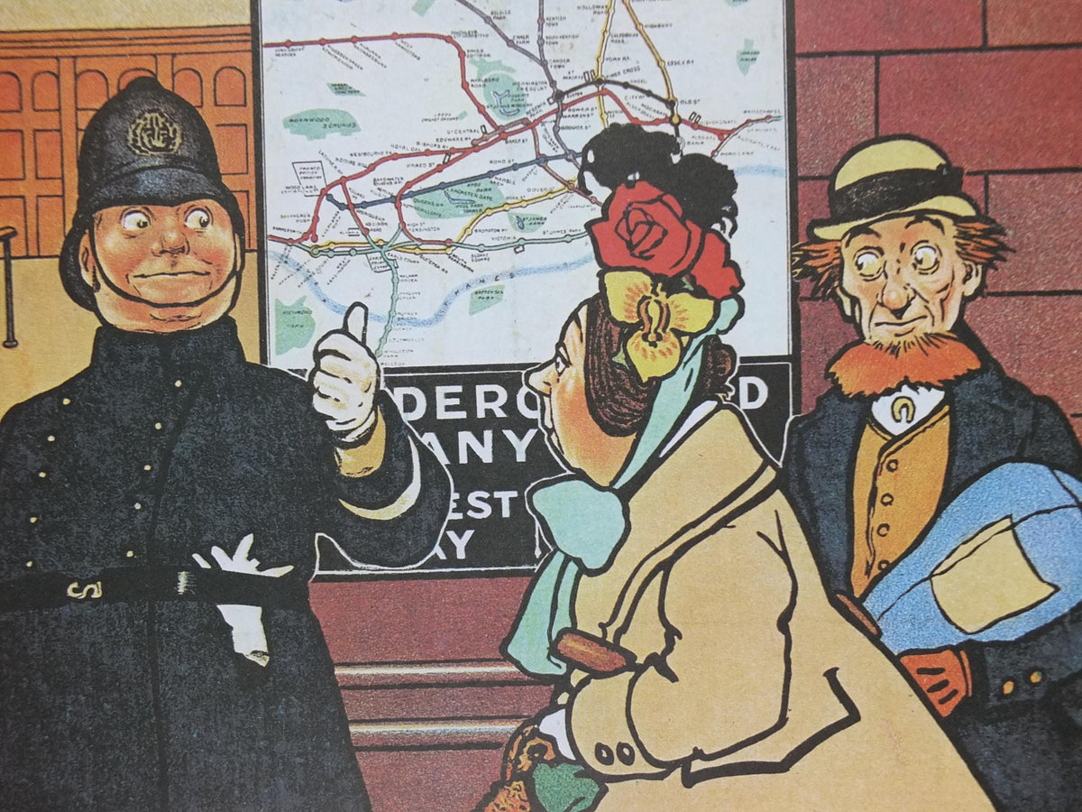 1974 London Underground Poster, Tube Map = No need to ask a policeman, The Tube, travel history, wall art decor