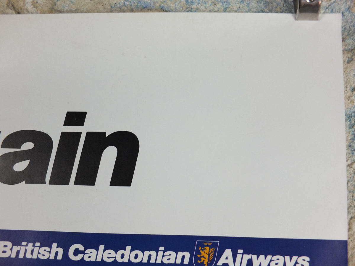 1970s Britain Poster, British Caledonian Airways, London, Stonehenge, Big Ben, York Minster, Tartan Aviation, travel wall art decor