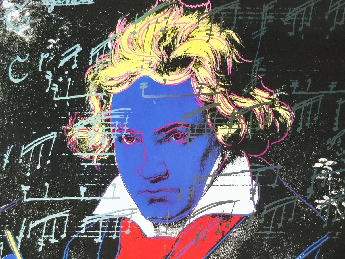 1989 Andy Warhol Poster, Ludwig van Beethoven, 40 Anniversary Federal Republic of Germany, pop art artist gallery exhibition, wall art decor