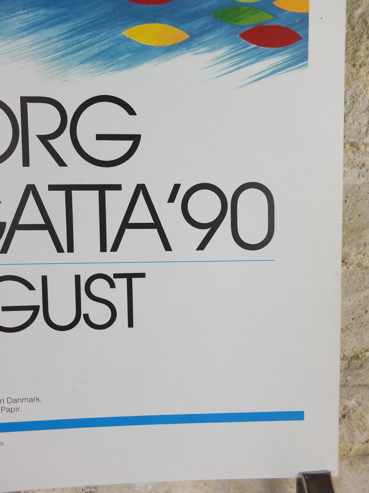 1990 Fire Festival Silkeborg Poster, Lights and Fireworks, Ildfestregatta, colourful Danish wall art decor