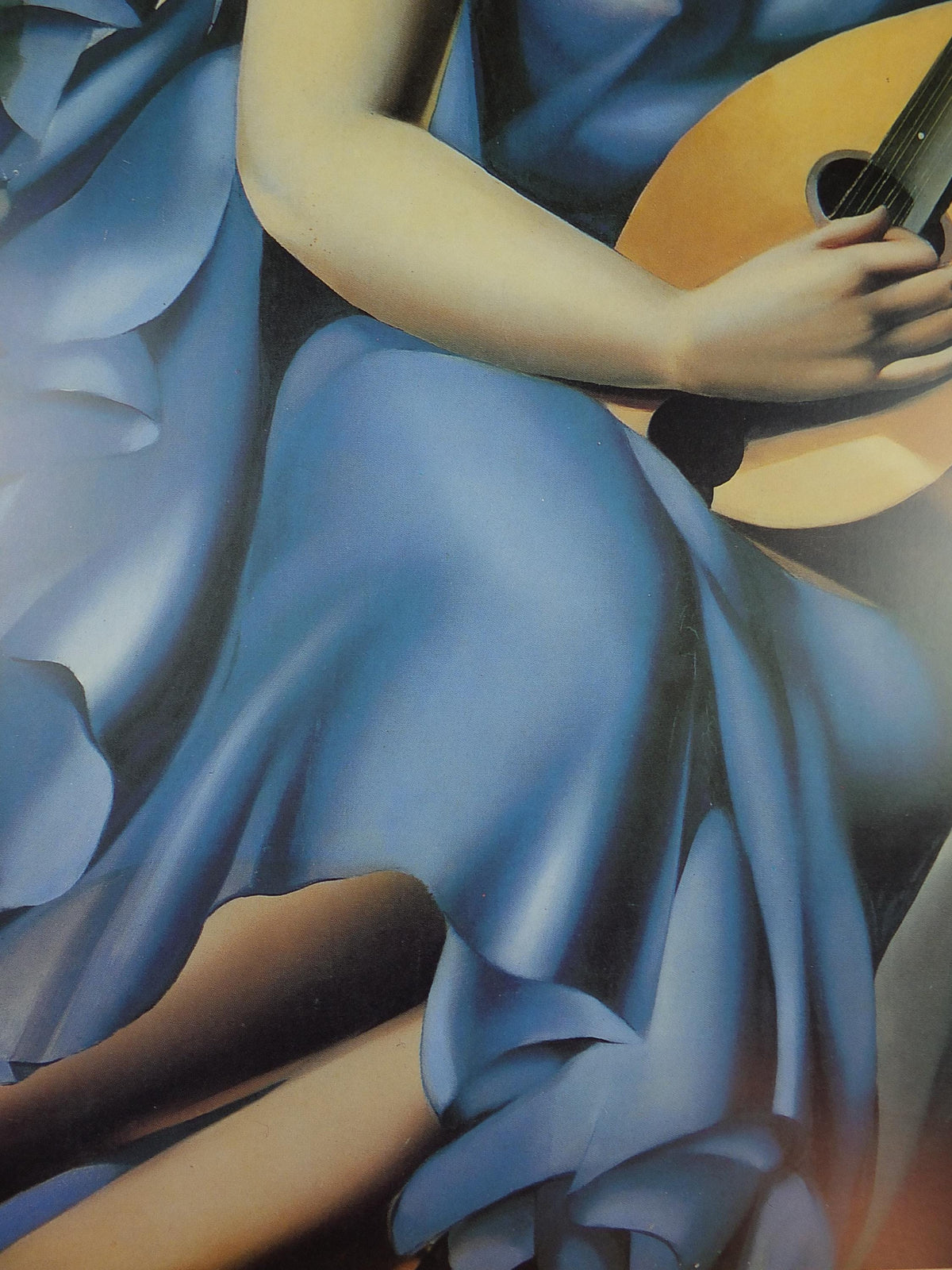 1994 Tamara de Lempicka Poster, Woman in Blue with Guitar 1929, Art Deco Nouveau cubism neoclassical gallery exhibition, wall art decor