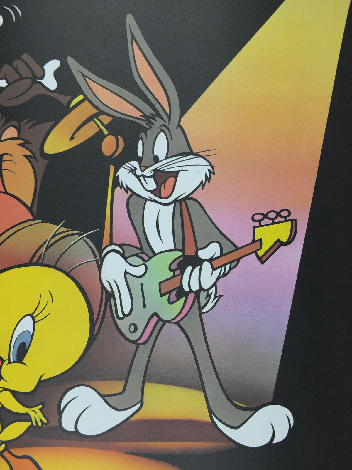 1995 Looney Tunes Band Poster, Tweety Bird, Daffy Duck, Bugs Bunny, Taz, Looney Tunes Merrie Melodies by Warner Bros, cartoon wall art decor