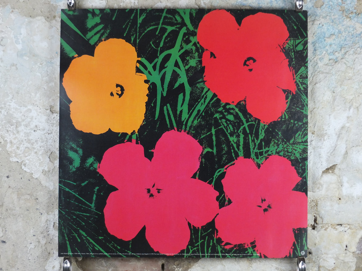 1993 Andy Warhol Poster, Flowers 1964, Pop Art, Expressionism, Modernism, gallery wall art decor
