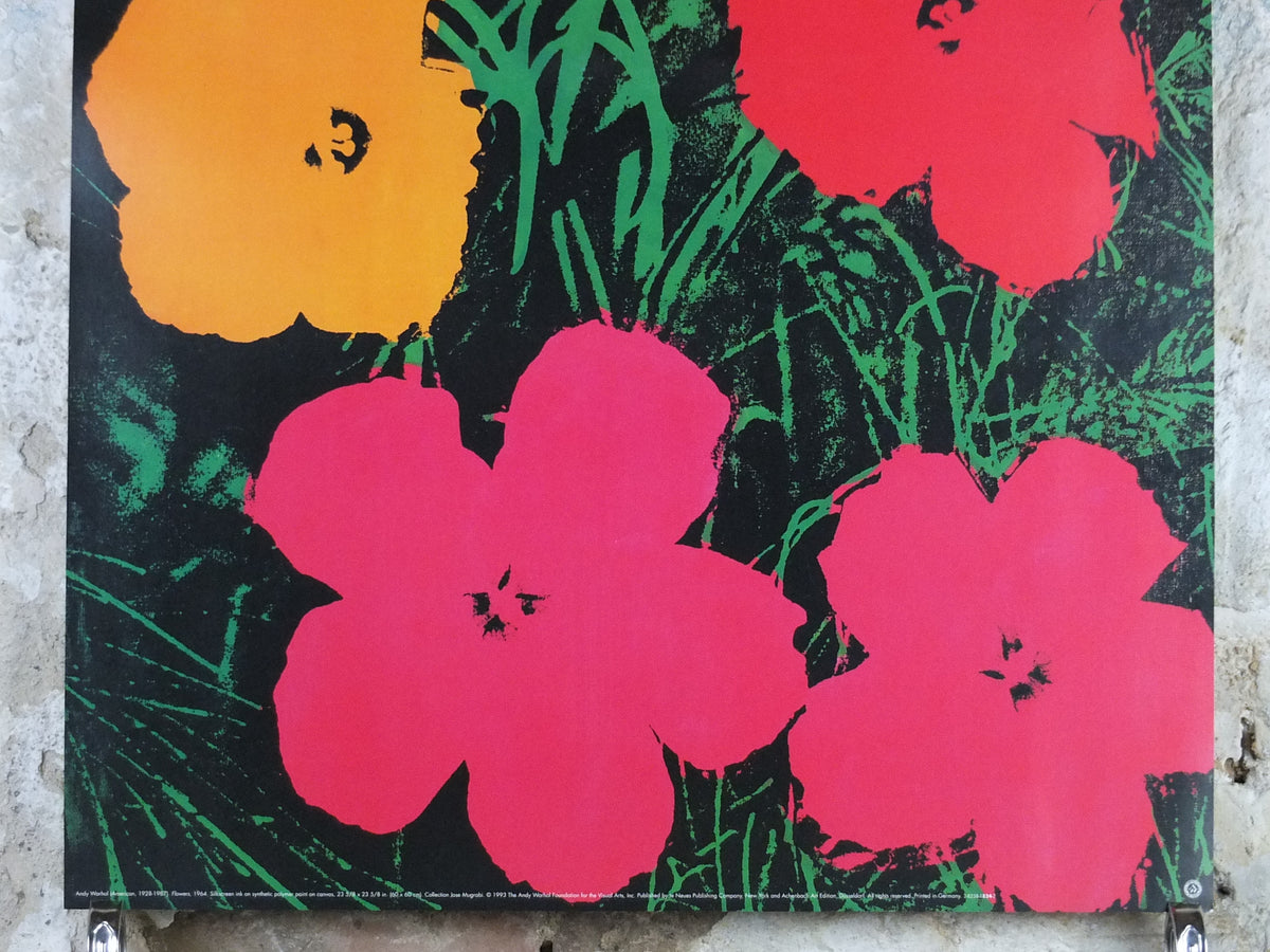 1993 Andy Warhol Poster, Flowers 1964, Pop Art, Expressionism, Modernism, gallery wall art decor