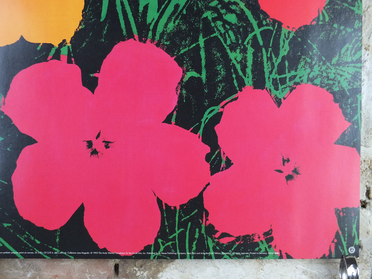 1993 Andy Warhol Poster, Flowers 1964, Pop Art, Expressionism, Modernism, gallery wall art decor