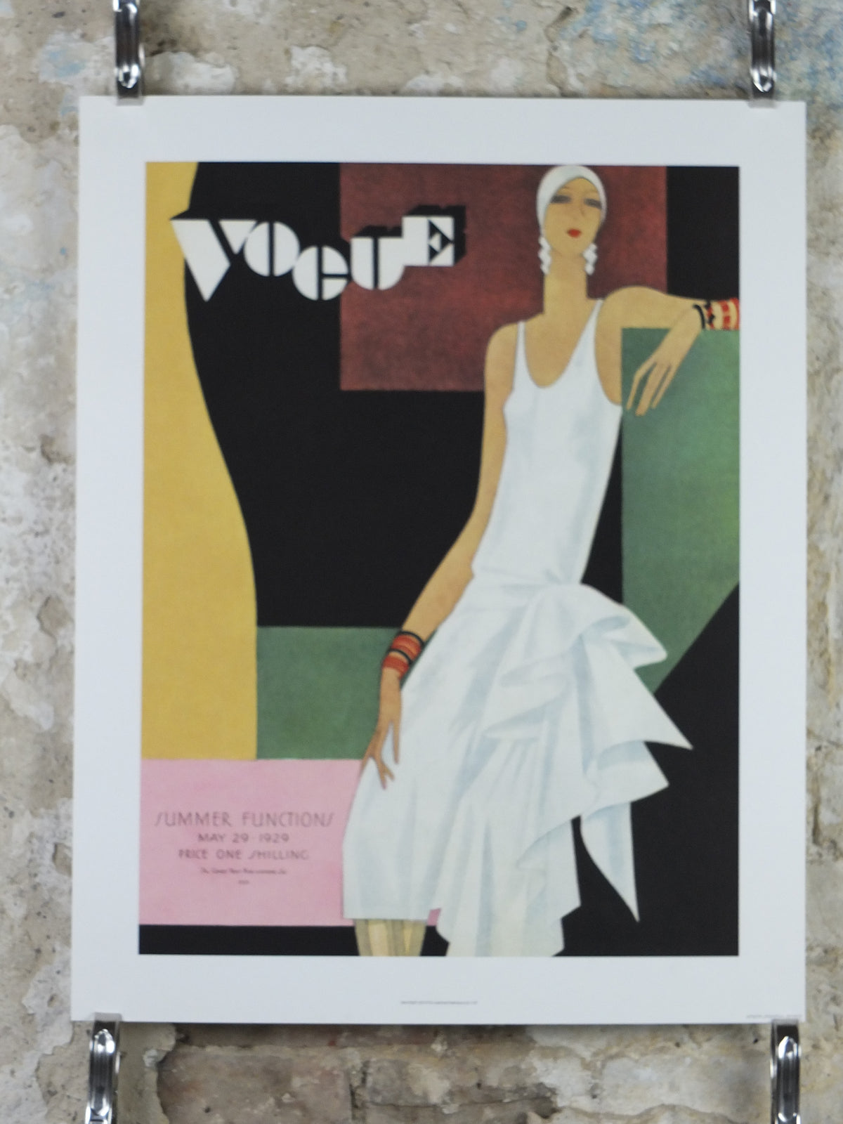1990s British Vogue Magazine Poster, Conde Nast 1929 cover reprint, by Guillermo Bólin, art deco nouveau, fashion Advertising, wall art decor
