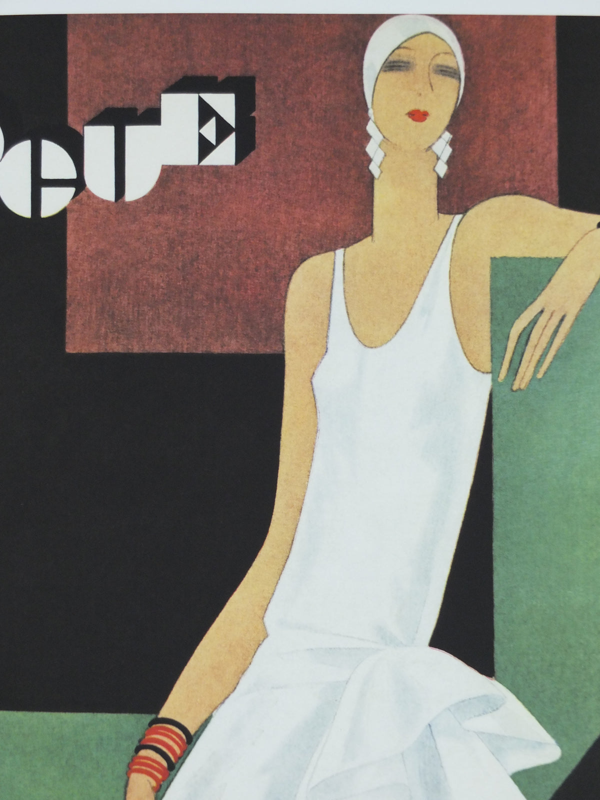 1990s British Vogue Magazine Poster, Conde Nast 1929 cover reprint, by Guillermo Bólin, art deco nouveau, fashion Advertising, wall art decor