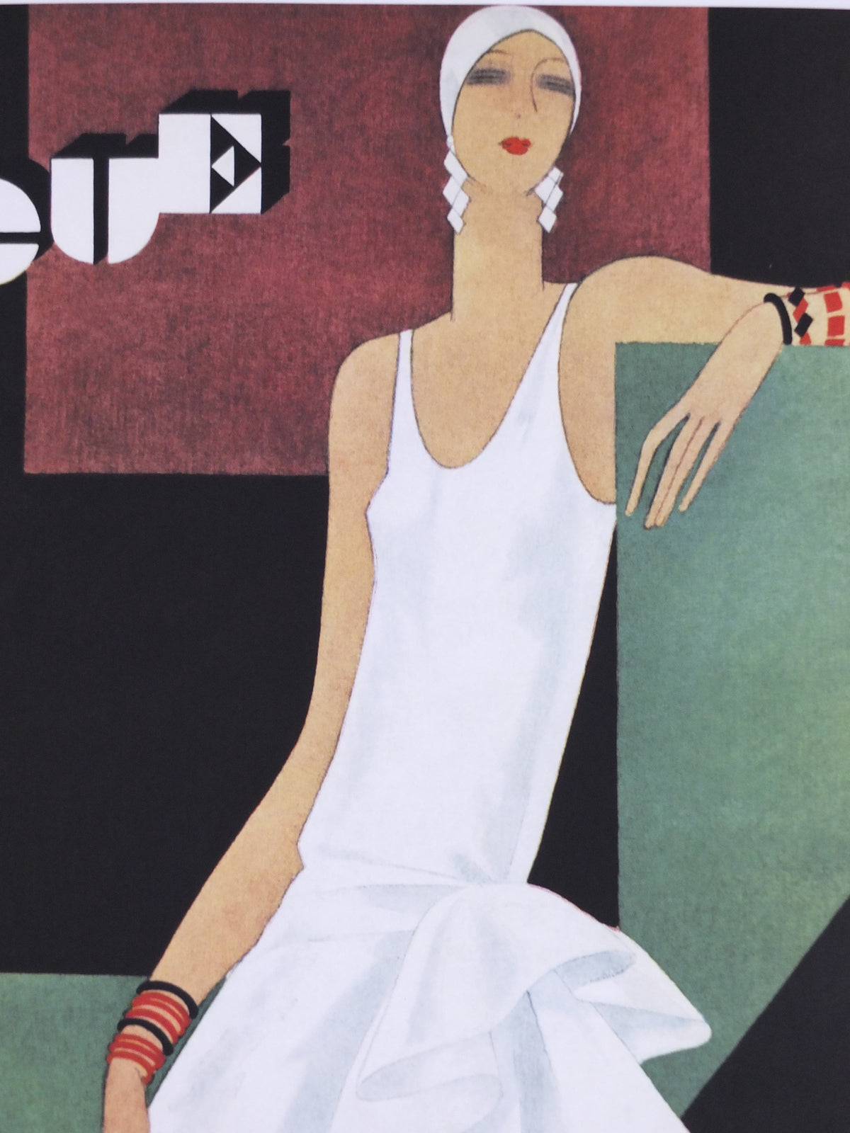 1990s British Vogue Magazine Poster, Conde Nast 1929 cover reprint, by Guillermo Bólin, art deco nouveau, fashion Advertising, wall art decor