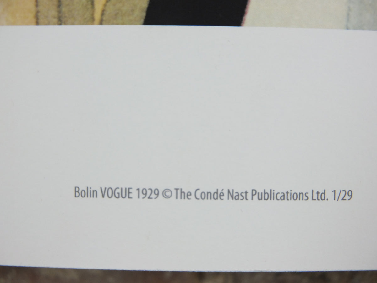 1990s British Vogue Magazine Poster, Conde Nast 1929 cover reprint, by Guillermo Bólin, art deco nouveau, fashion Advertising, wall art decor