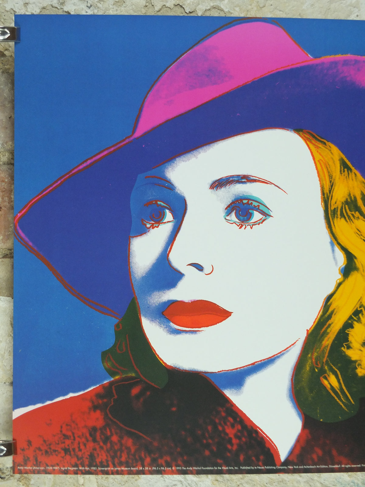 1993 Andy Warhol Poster, Ingrid Bergman with Hat 1983, Pop Art, Expressionism, Modernism, gallery wall art decor