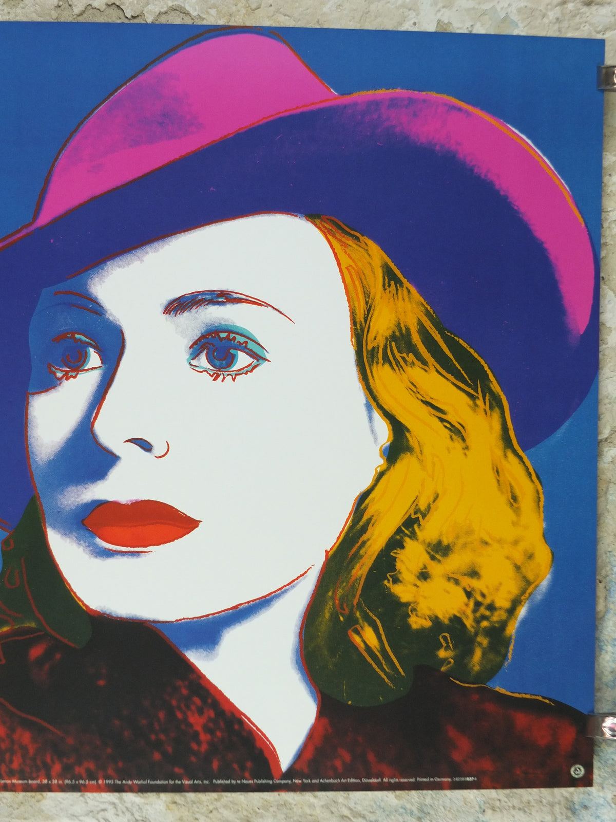 1993 Andy Warhol Poster, Ingrid Bergman with Hat 1983, Pop Art, Expressionism, Modernism, gallery wall art decor