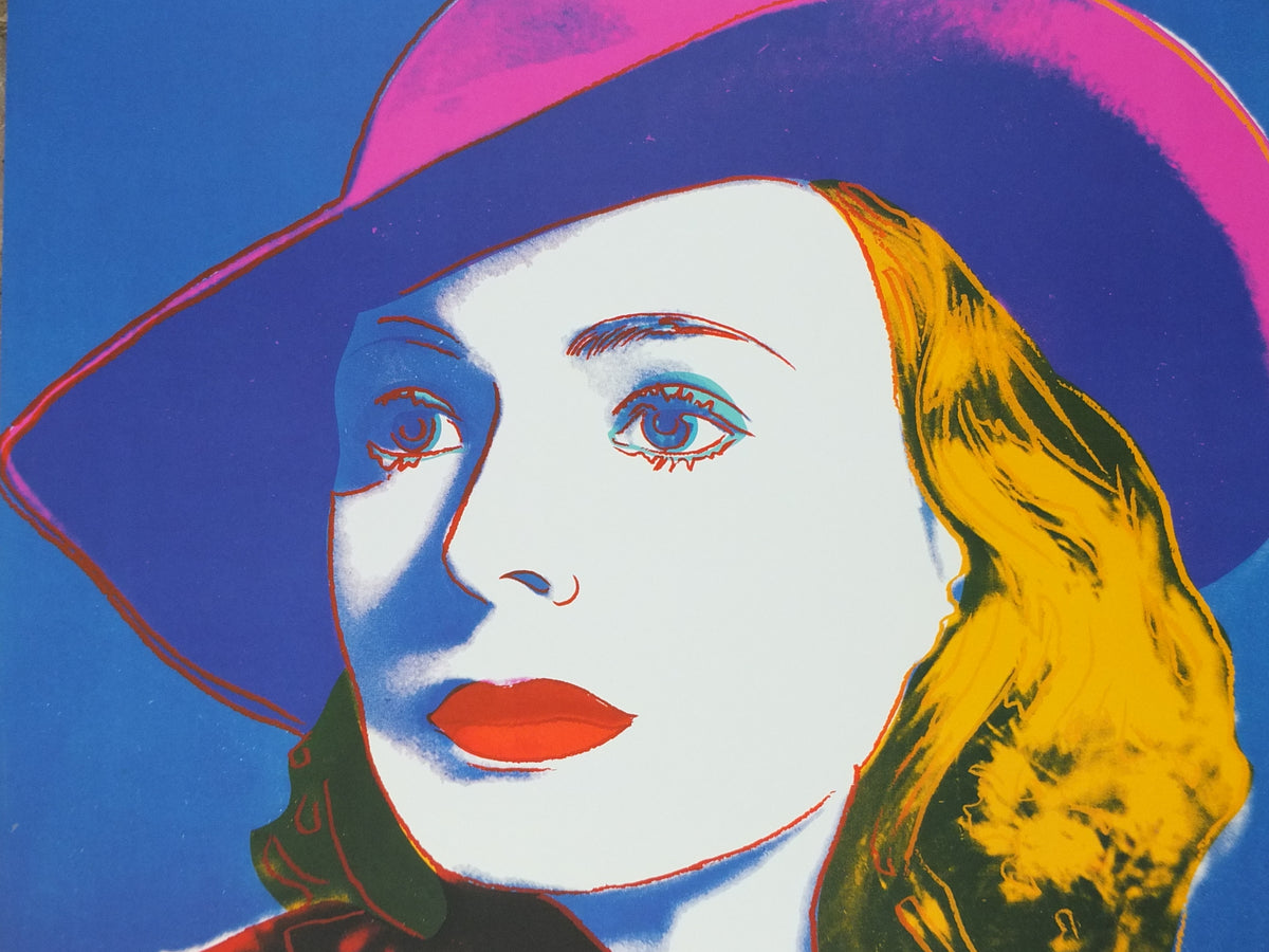 1993 Andy Warhol Poster, Ingrid Bergman with Hat 1983, Pop Art, Expressionism, Modernism, gallery wall art decor