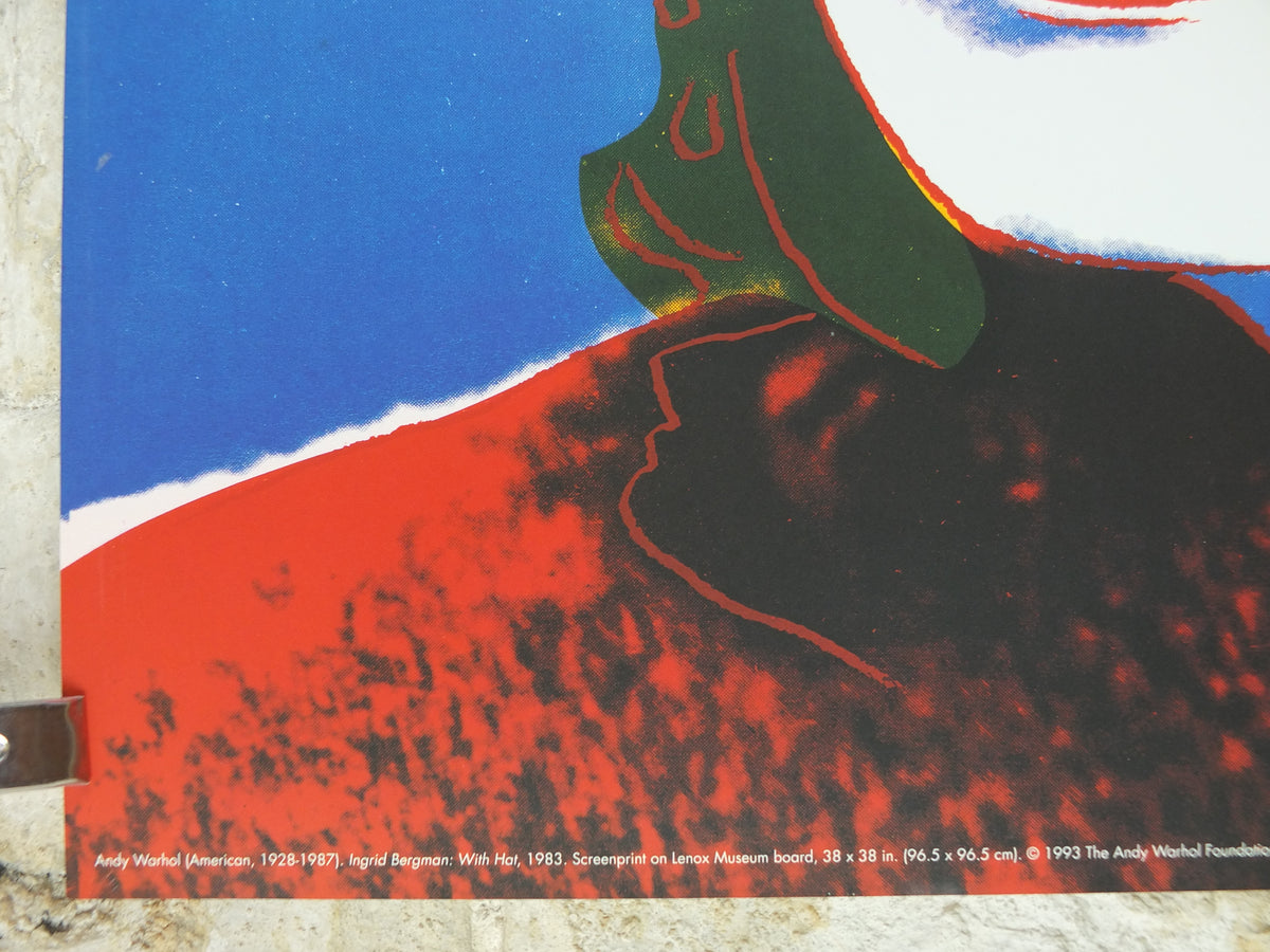 1993 Andy Warhol Poster, Ingrid Bergman with Hat 1983, Pop Art, Expressionism, Modernism, gallery wall art decor