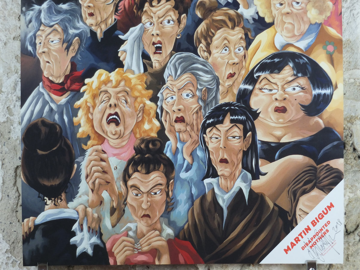 2018 Signed Disappointed Mothers Poster, Skuffede mødre by Danish artist Martin Bigum. wall art decor