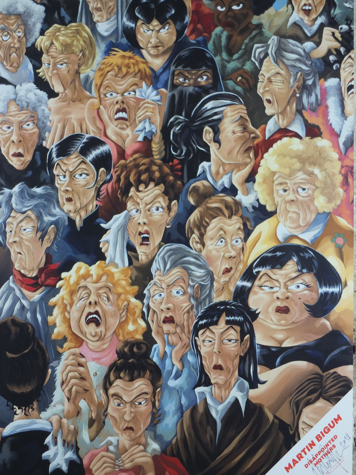 2018 Signed Disappointed Mothers Poster, Skuffede mødre by Danish artist Martin Bigum. wall art decor