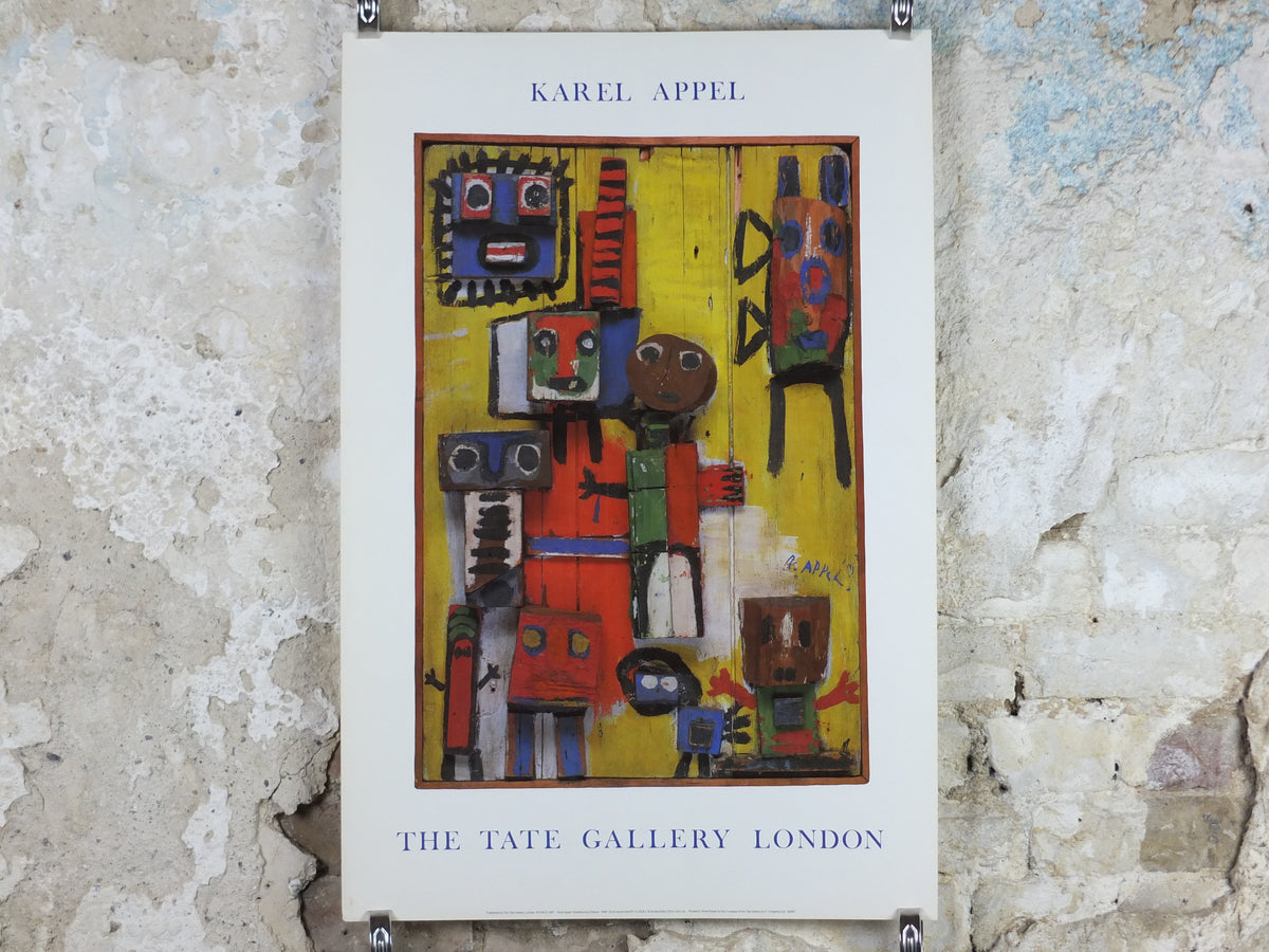 1987 Karel Appel Poster, Questioning Children, Vragende Kinderen 1949, Cobra Group, wall art decor