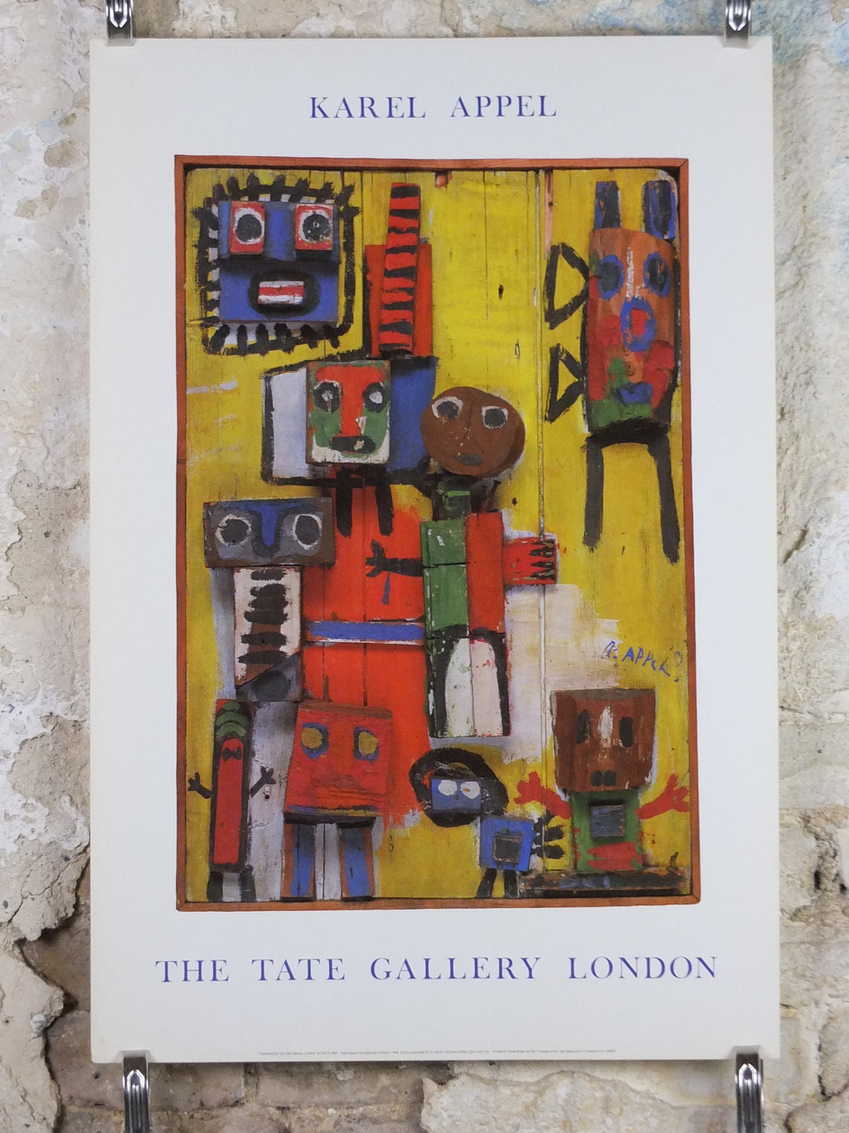 1987 Karel Appel Poster, Questioning Children, Vragende Kinderen 1949, Cobra Group, wall art decor