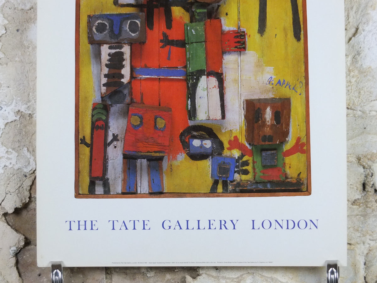1987 Karel Appel Poster, Questioning Children, Vragende Kinderen 1949, Cobra Group, wall art decor
