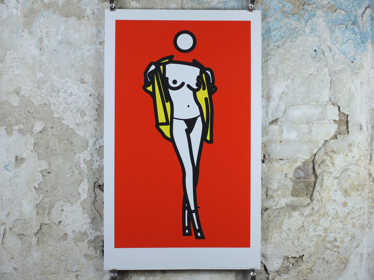 2003 Julian Opie Poster, Woman taking off man's shirt 5, Pop Art, Serigraph, Modernism, gallery wall art decor