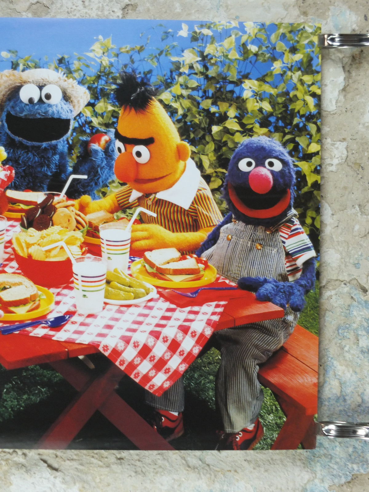 1998 Sesame Street picnic Poster, Bert & Ernie, Cookie Monster and Grover, Licenced poster, wall art film memorabilia decor