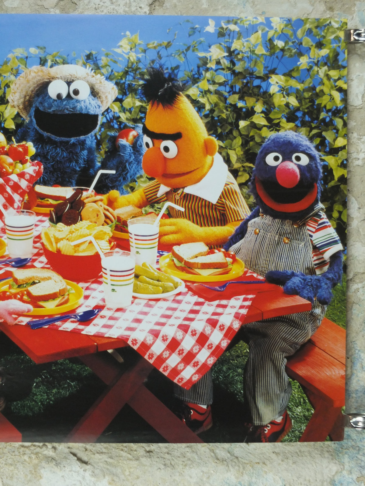 1998 Sesame Street picnic Poster, Bert & Ernie, Cookie Monster and Grover, Licenced poster, wall art film memorabilia decor