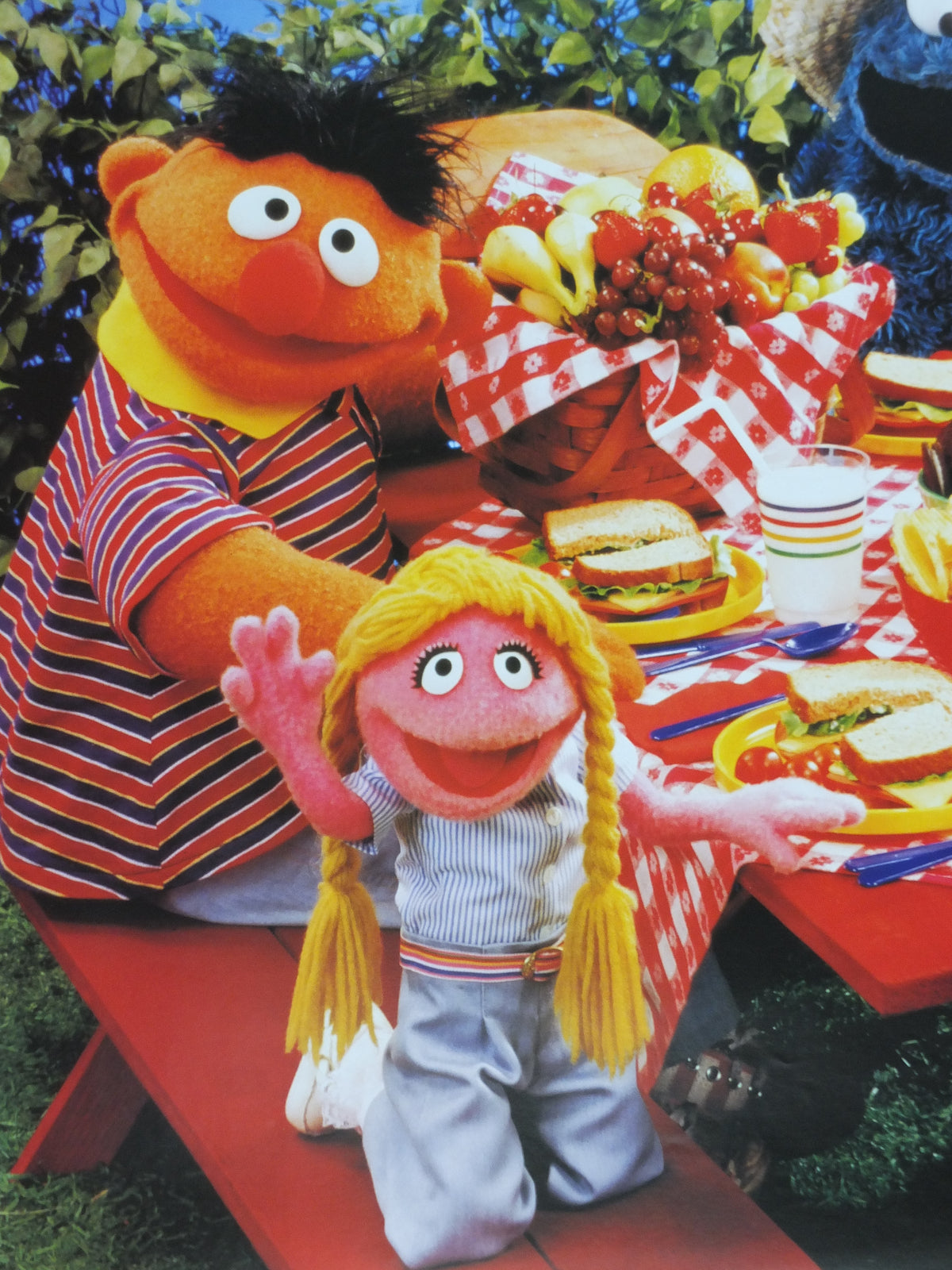 1998 Sesame Street picnic Poster, Bert & Ernie, Cookie Monster and Grover, Licenced poster, wall art film memorabilia decor