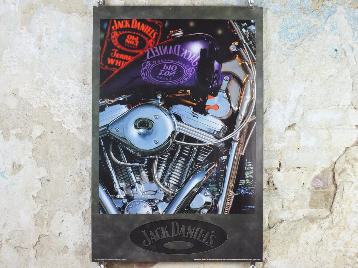 1998 Jack Daniel's Custom Chopper / V-Twin Motorcycle Poster, Tennessee whiskey, alcoholic drink spirit, advertising print wall art decor (Copy)